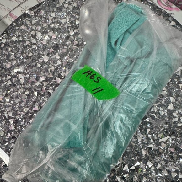 Danskin shorts fold over hem bottom tie up waist blue Turquoise Athletic Shorts - Picture 11 of 11